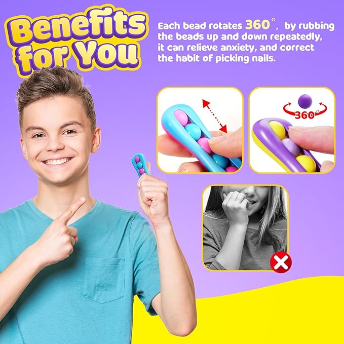 LESONG Fidget Sensory Toys for Kids: 18 Pack Colorful Finger Spinner Toys
