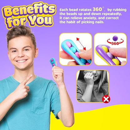 LESONG Fidget Sensory Toys for Kids: 18 Pack Colorful Finger Spinner Toys
