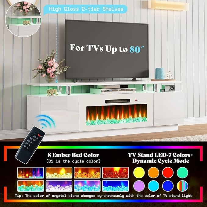 AMERLIFE Fireplace TV Stand