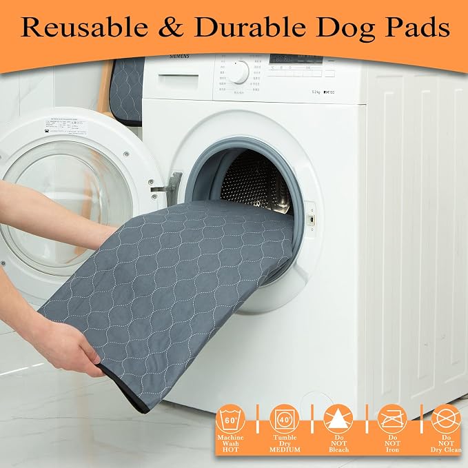 Bunlitent Washable Pee Pads for Dogs 24" x 36", 5 Pack, Ultra-Absorbent