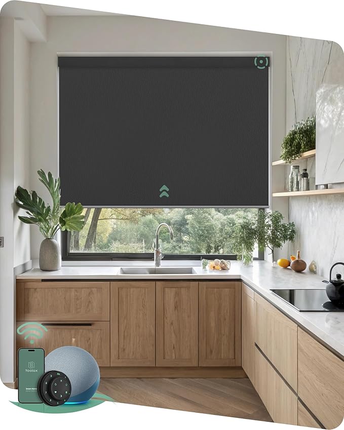 Yoolax Motorized Blinds with Remote, Waterproof Smart Blinds