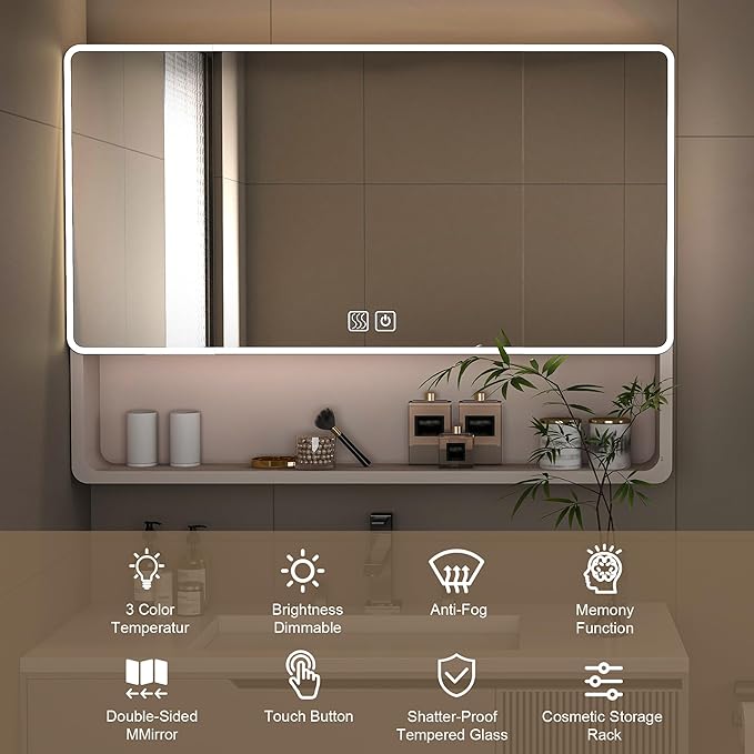 35x28 Inch Bathroom Mirror Cabinet