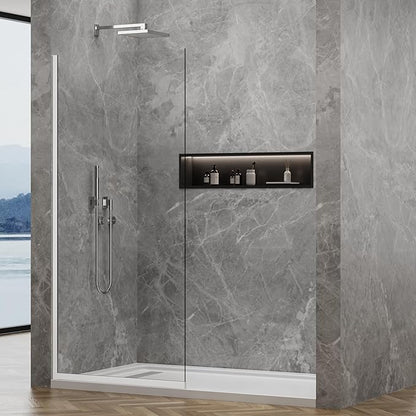 Shower Glass Panel 36" W * 76" H, Semi-Framed Glass Screen, Single Panel
