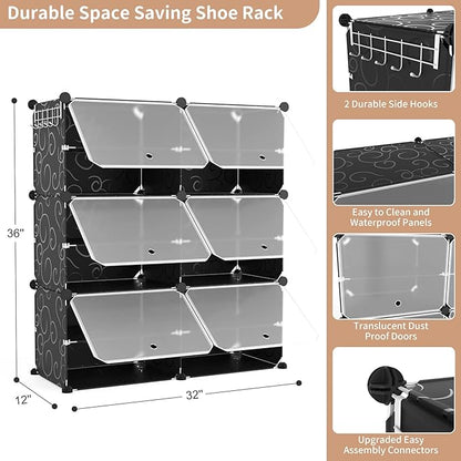 ROJASOP 6-Tier 24-Pair Expandable Shoe Rack Organizer