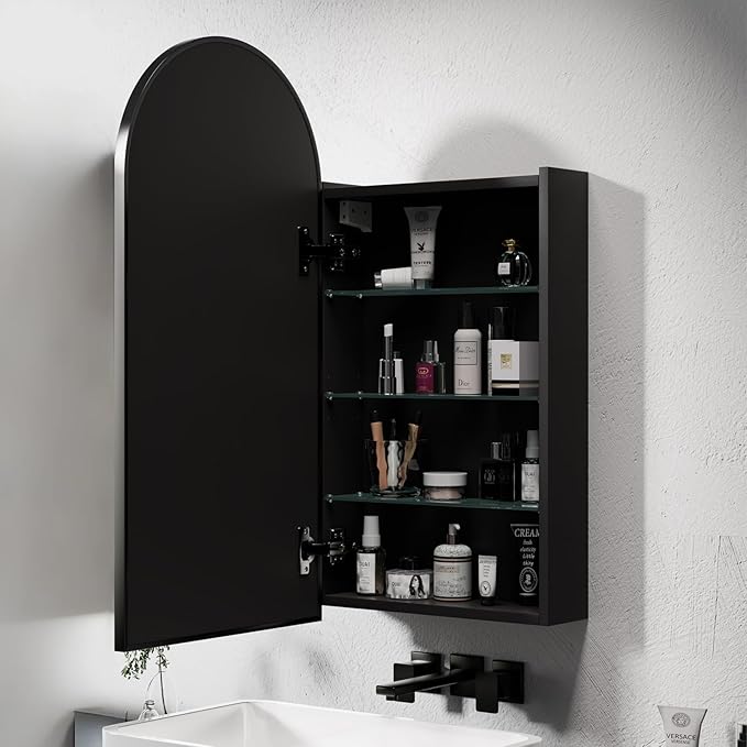 Black Arched Medicine Cabinet