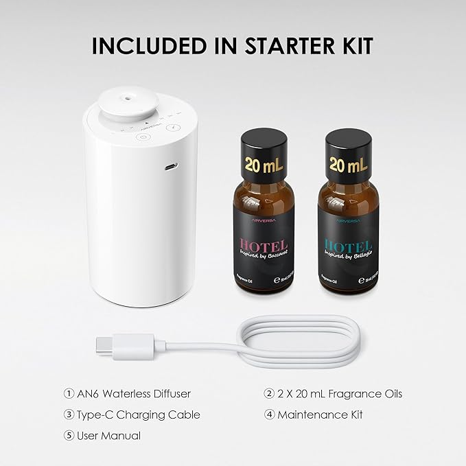 Airversa Waterless Essential Oil Diffuser Starter Kit