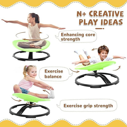 Zhenx Spinning Chair for Autistic Kids (Ages 3-18) - 220LBS Capacity Sensory Swivel Seat - Sensory Toy for Teens with ADHD/Autism - Sit and Spin Calming Gift to Improve Focus & Body Balance (Green)