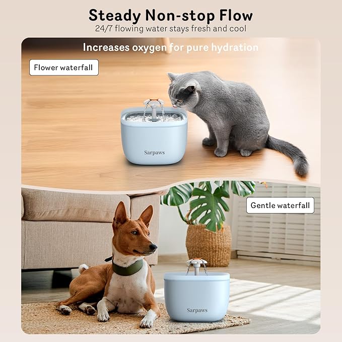 Automatic Cat Feeder and Water Dispenser FW1, Wire or Battery Cat Food
