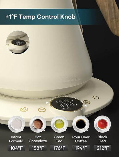 Electric Kettles, INTASTING Gooseneck Electric Kettle, ±1℉ Temperature Control