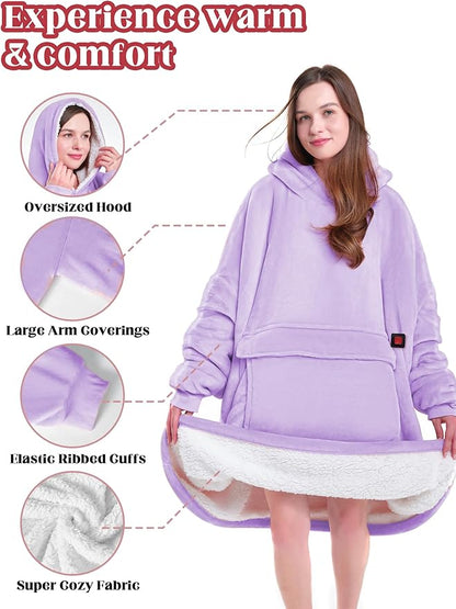 MAXEVE Heated Wearable Blanket Hoodie