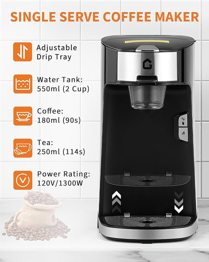 IDEALHOUSE Single Serve Coffee Maker, k Cup Compatibility, Auto Shut Off