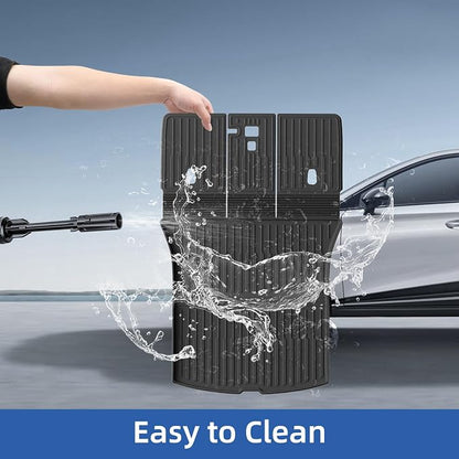 LUCKEASY Cargo Liner with Backrest Mat Fits for Tesla Model Y Juniper 5 Seat 2025 2026 (Not Fit Standard) Trunk Mat All Weather TPE Car Accessories Fit Juniper 2026 Black