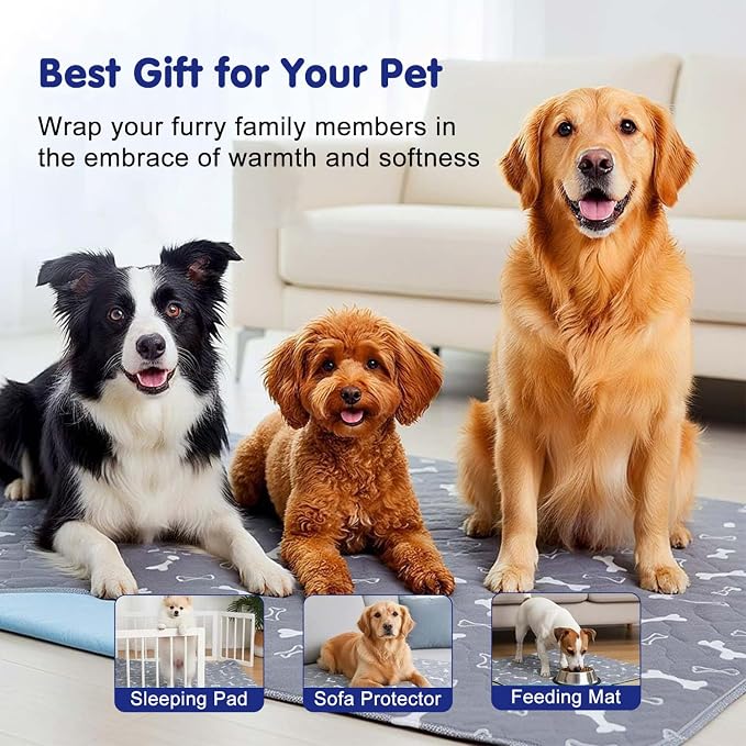 Pee Pads with Pheromones, Elite Pads for Cats, Washable Pee Pads for Dogs, Leak-Proof & Anti-Slip Pet Training Pad for Home & Travel(Grey, M: 23.6" × 15.7")