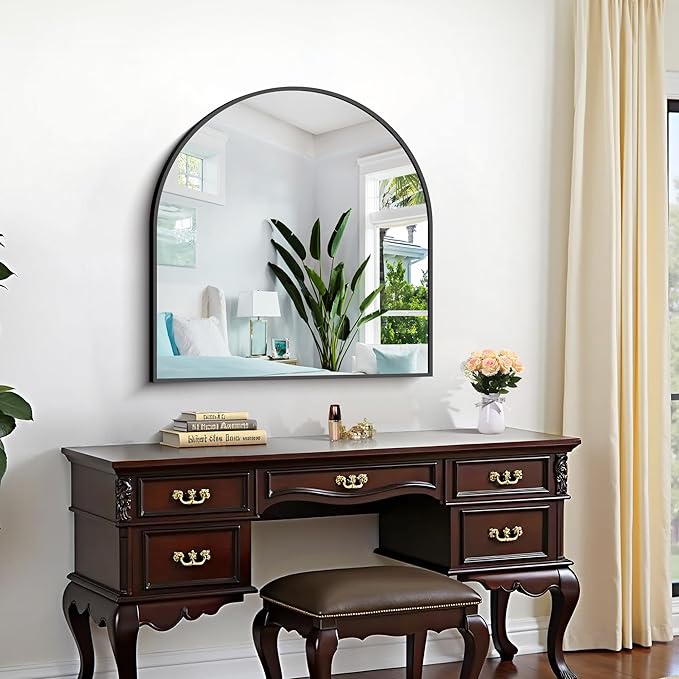 CIRCUMI Arched Wall Mirror, Metal Frame, Large Size