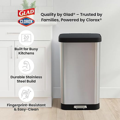 Glad Stainless Steel Step Trash Can