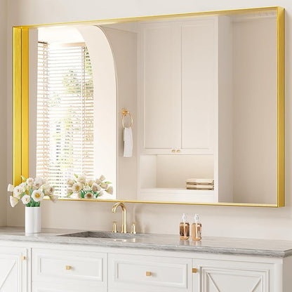 Koonmi 36x60 Inch Metal Framed Bathroom Mirror