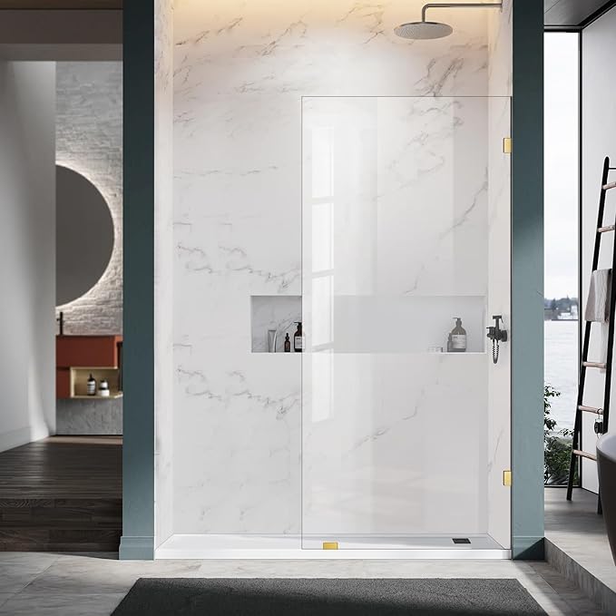 Shower Glass Panel 20.5" W×78.75" H, 3/8" Thick Clear Tempered Glass Panel