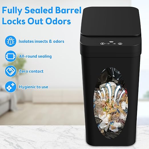 Bathroom Trash Can with Lid, KOEYLE 2 Pack 2.2 Gallon Automatic Touchless