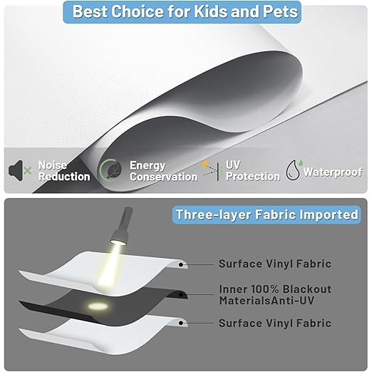 Motorized Blinds with Remote Control, 100% Blackout Cordless Wireless Electric