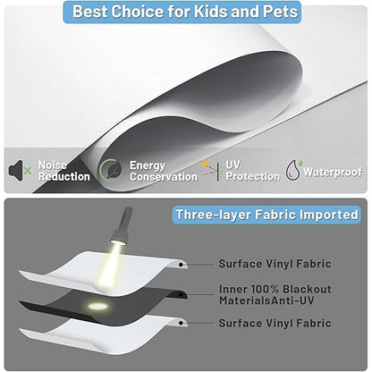 Motorized Blinds with Remote Control, 100% Blackout Cordless Wireless Electric
