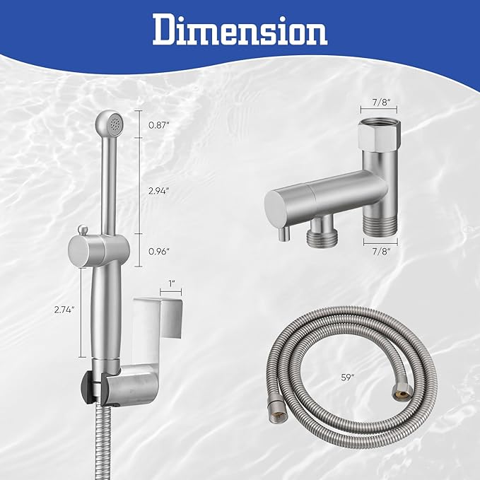 Brushed Nickel Handheld Bidet Sprayer Attachment