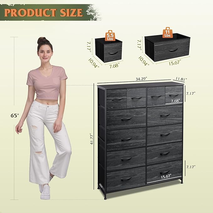 WLIVE Tall Dresser for Bedroom