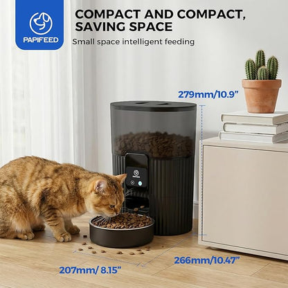PAPIFEED Automatic Cat Feeder 3.5L/15 Cup ，WiFi Pet Feeder