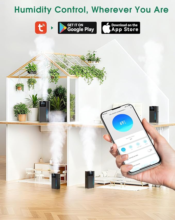 18L/4.7Gal Smart Humidifier Large Room, Warm & Cool Mist Humidifiers, 800mL/h