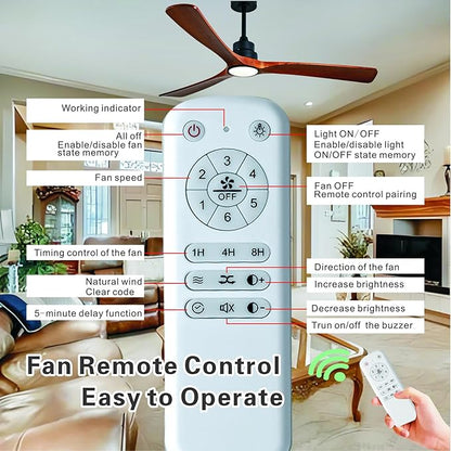Gaizw 42 inch Ceiling Fan with Light and Remote Control, 3 Blades Ceiling Fans