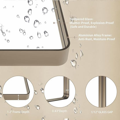 LOAAO 48”X32” Bronze Bathroom Mirrors
