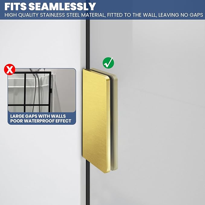 Shower Glass Panel 20.5" W×78.75" H, 3/8" Thick Clear Tempered Glass Panel