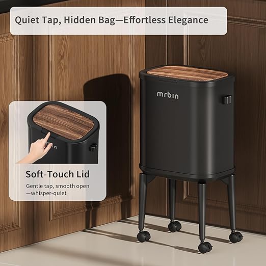 MRBIN Metal Slim Bathroom Trash Can