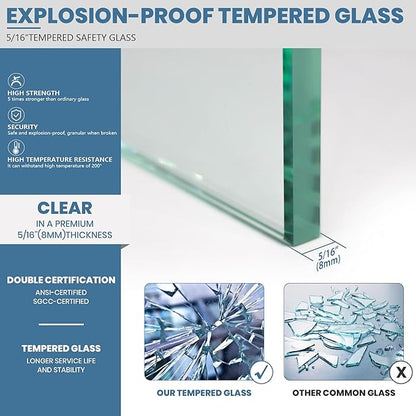 36" W * 78" H Fixed Frameless Shower Screen