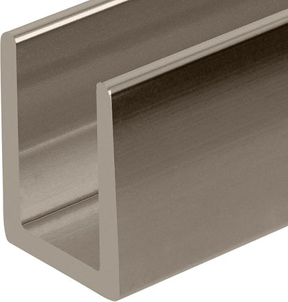 Brixwell SDCD38PN Polished Nickel 3/8" Fixed Panel Shower Door Deep U-Channel