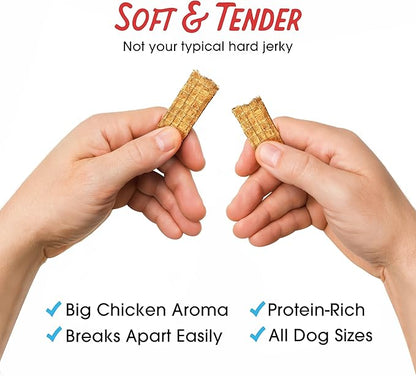 Farmland Traditions Dogs Love Chicken Jerky Dog Treats, Premium Two-Ingredient Dog Jerky with USA-Raised, Human-Grade Chicken & No Antibiotics Ever, 3-Pound Bag