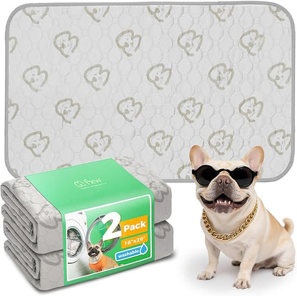 FXW Washable Pee Pads for Dogs, Super Absorbent, 18" x 29", 2 Packs | Machine washable, Non-slip backing