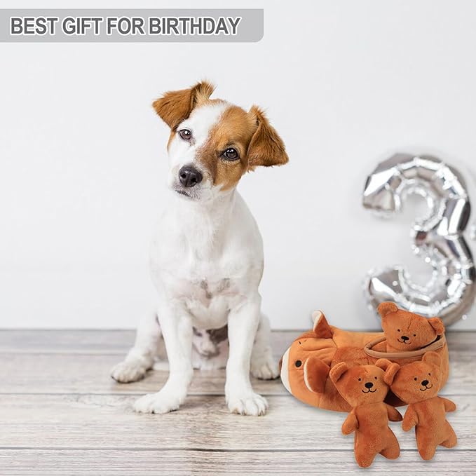 IFOYO Hide and Seek Plush Dog Toy Squeaky Bear Interactive Puppy Toys, Durable Enrichment Toys for Mental Stimulation and Anxiety Relief