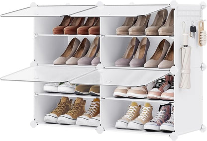 SONGMICS Shoe Rack Organizer, 4-Tier Shoe Storage Cabinet