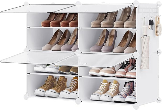 SONGMICS Shoe Rack Organizer, 4-Tier Shoe Storage Cabinet