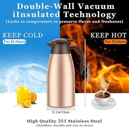 Norme 2 Pcs Thermal Coffee Carafe Insulated Stainless Steel Coffee Carafe