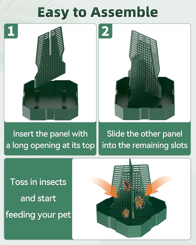 Pawfly Chameleon Feeding Bowl, Climbable Chameleon Feeder, Large Plastic Reptile Feeder Box, Bearded Dragon Food Container, Bug Bowl for Lizards, Geckos, and Frogs