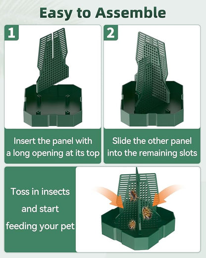 Pawfly Chameleon Feeding Bowl, Climbable Chameleon Feeder, Large Plastic Reptile Feeder Box, Bearded Dragon Food Container, Bug Bowl for Lizards, Geckos, and Frogs