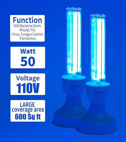 BAIMNOCM 50 Watt UV Light Sanitizer, UVC Germicidal Lamp