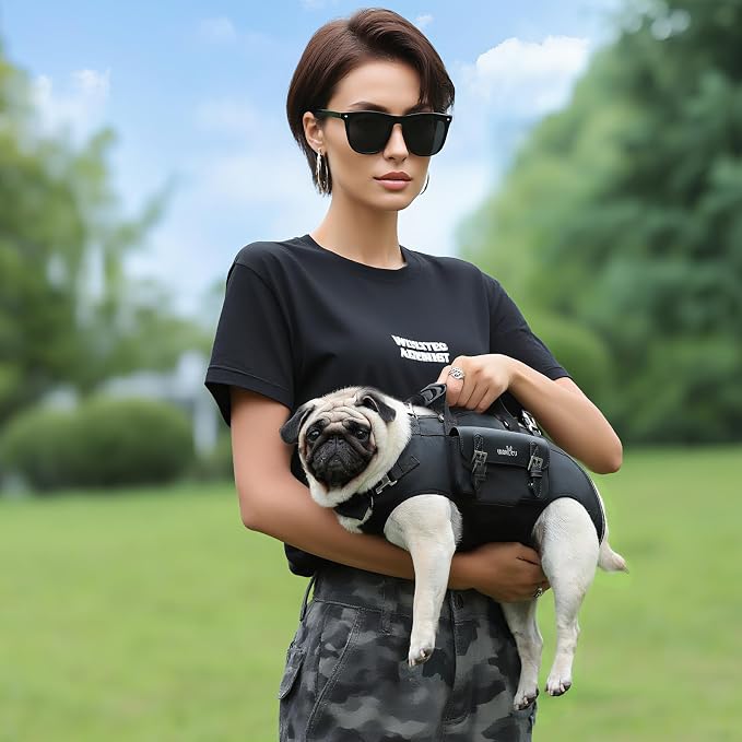 Wakytu Dog Backpack Carrier for Dogs,Dog Lift Harness | Adjustable Padded Breathable Straps for Dogs, Disabled, Joint Injuries, Arthritis,M