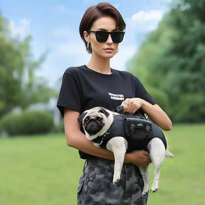 Wakytu Dog Backpack Carrier for Dogs,Dog Lift Harness | Adjustable Padded Breathable Straps for Dogs, Disabled, Joint Injuries, Arthritis,M
