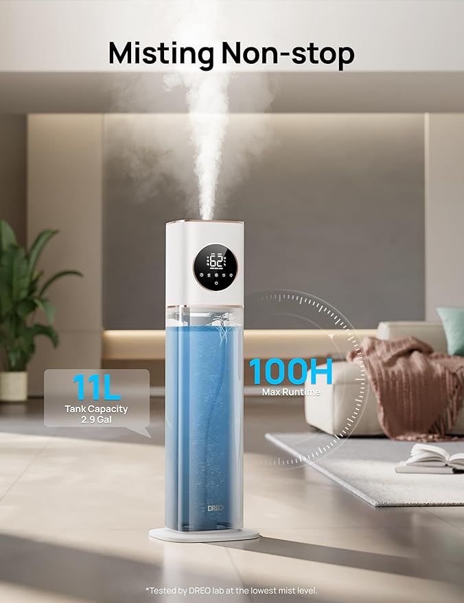 DREO HM735S 11L Smart Humidifier Large Room 700 ft², 100H Cool Mist Air