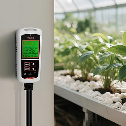 VEVOR Carbon Dioxide Monitoring Controller, Dual Outlets CO2 Monitor &