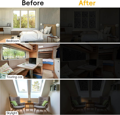 Total Blackout Window Privacy Film Decorative Static Cling with Tools, Room Darkening Window Tint for Home, Black Out Window Cover Replacement Window Curtains Window Blinds,45.2" by 78.74"