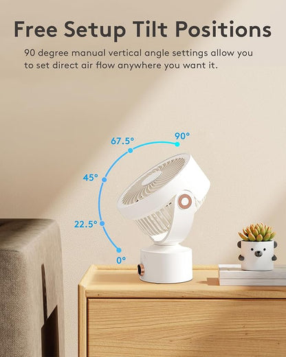 CARONSORT Small Desk Oscillating Fan, Table Air Circulator Fans