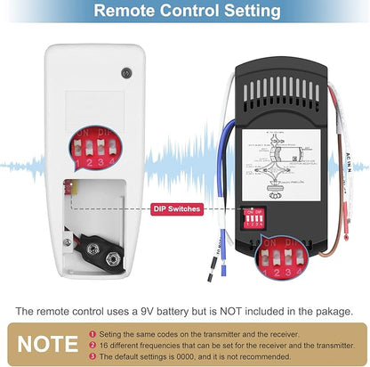 Universal Ceiling Fan Remote Control Kit Dimmable, Replacement